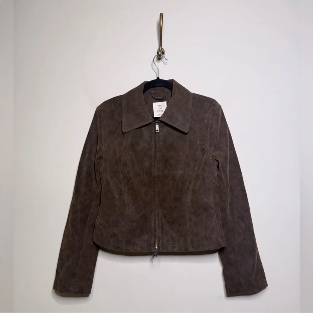 Free People X We The Free River Faux Suede Jacket in Double Espresso - Picture 5 of 7